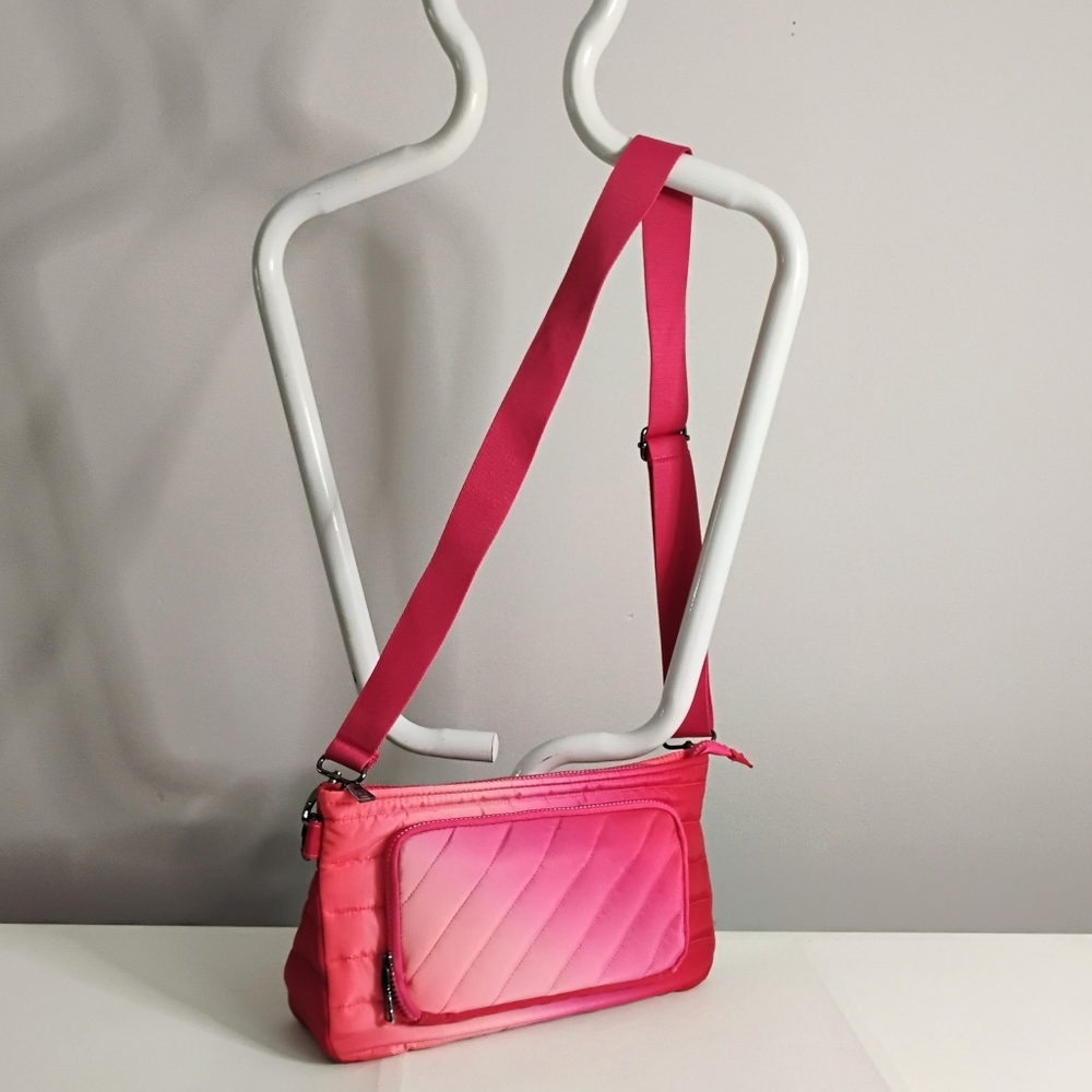 NWT Think Royln Pink Quilted Cross Body Purse Shoulder Bag with Adjustable Strap